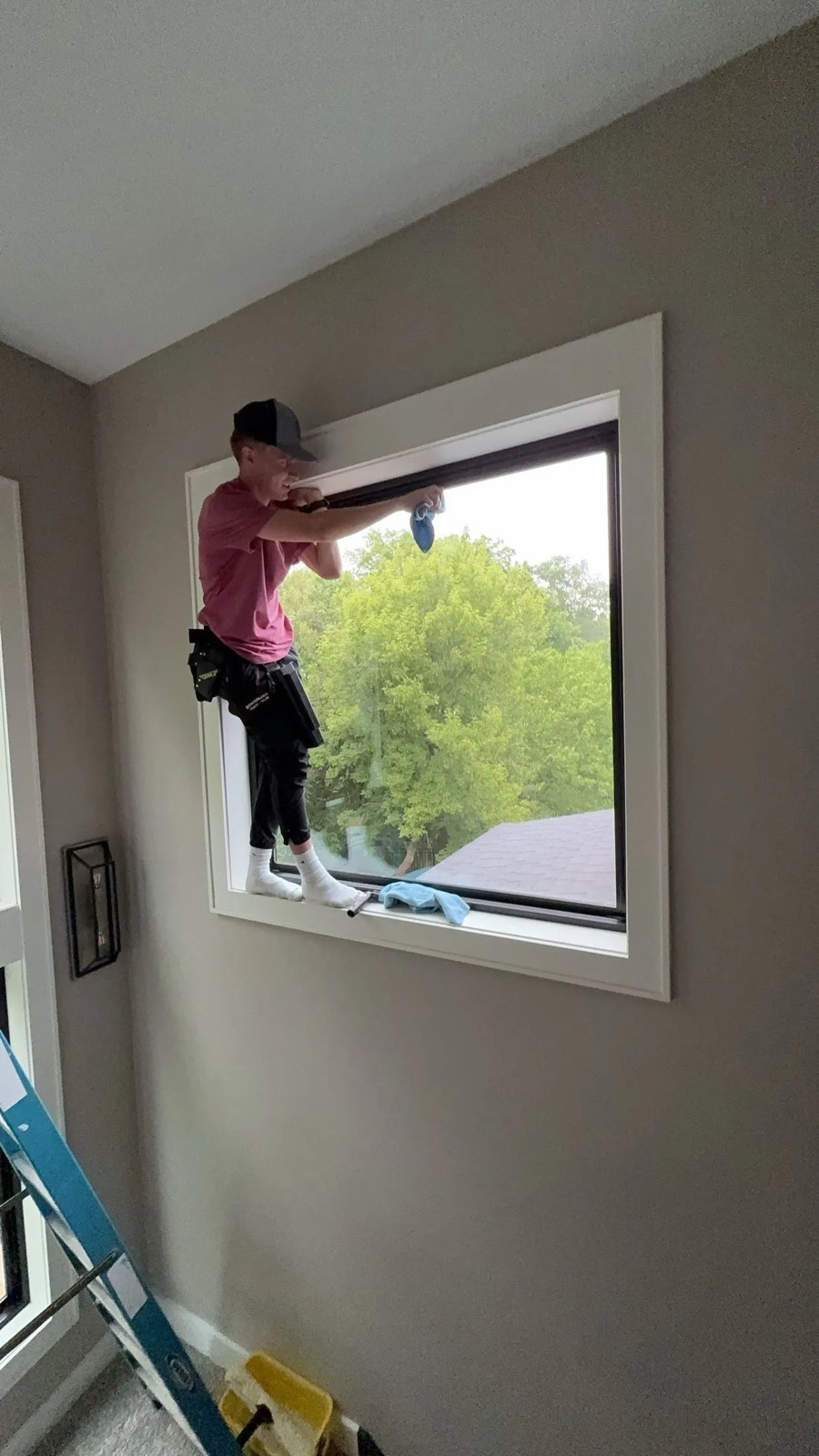 Interior window washing